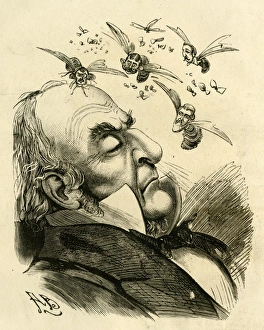 Annoyance Gallery: Cartoon, William Gladstone asleep