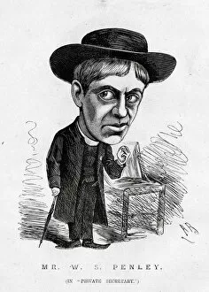 Images Dated 21st August 2019: Cartoon, William Sydney Penley in Private Secretary