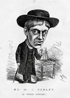 Farce Prints: Cartoon, William Sydney Penley in Private Secretary