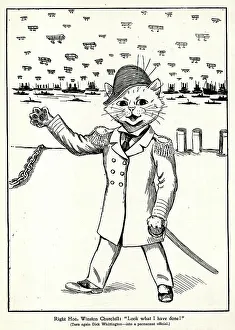 Achievement Prints: Cartoon, Winston Churchill, First Lord of the Admiralty
