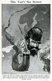 Cartoon, This Years Sea Serpent, WW1 Cartoon, This Years Sea Serpent, WW1