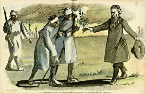 Negotiation Collection: Cartoon, Zimmerwald pacifism, WW1