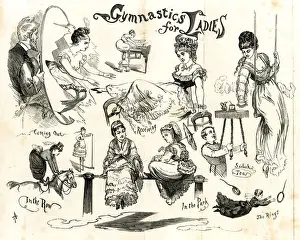 Exercises Prints: Cartoons, Gymnastics for Ladies