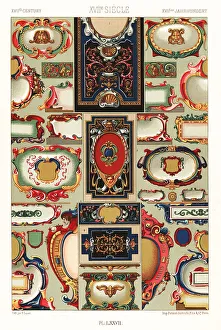Racinet Prints: Cartouches, 17th century