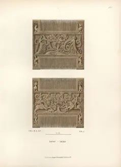 Jousting Prints: Carved comb from the 15th century showing a