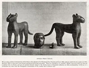 Carvings Prints: Carved figures from Benin placed at the Horniman Museum in Forest Hill, SE London