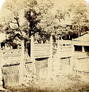 Zambra Prints: Carved Gates in Garden of the Allied Commissioners Yamun