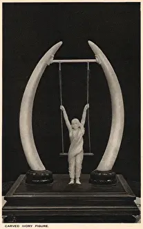 Tusks Prints: Carved Ivory Figure - Travancore State Court
