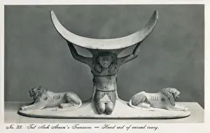 Treasures Prints: Carved Ivory Head Rest - Treasures of Tutankhamuns Tomb