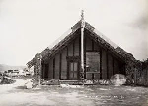 Carved Maori house Ohinemutu, New Zealand