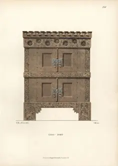 Cupboard Prints: Carved wooden cupboard from the late 14th century