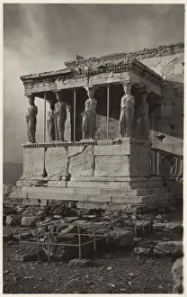 Statues Prints: Caryatid Porch of the Erechtheion, Acropolis, Athens, Greece