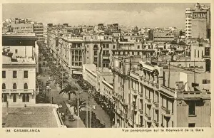 Gare Prints: Casablanca, Morocco - Panorama - Boulevard de la Gare