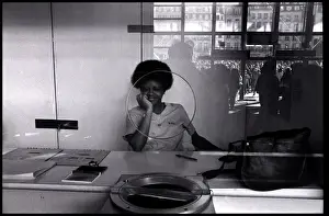 Cashier at the Pompidou Centre, Paris, France