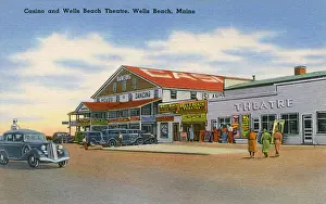 Casino Prints: Casino and Wells Beach Theatre, Wells Beach, Maine, USA
