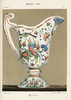 Pitcher Collection: Casque or helmet pitcher from Sinceny, France, 18th century