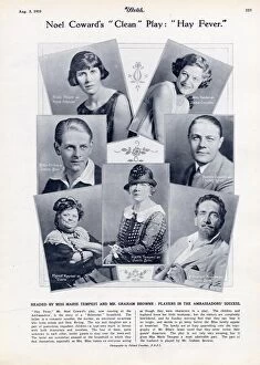 Robin Collection: The cast of Hay Fever, described as Noel Cowards Clean Play 'by The Sketch