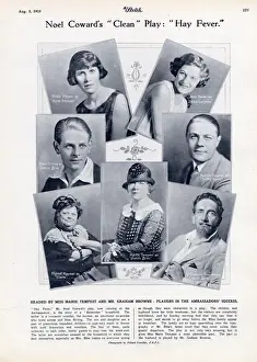 Marie Prints: The cast of Hay Fever, described as Noel Cowards Clean Play by The Sketch