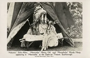 Images Dated 23rd December 2019: Cast of Hiawatha at the open-air Theatre, Scarborough
