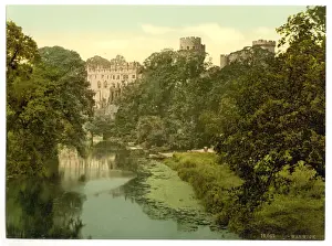 Warwick Prints: The castle from the bridge, Warwick, England