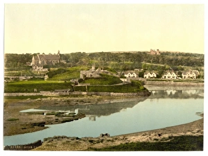 Castle and church, Bude, Cornwall, England