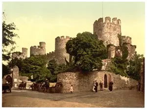 Castle entrance, Conway (i. e. Conwy), Wales