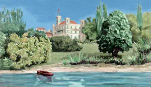 Castle and Lake Starnberg, last residence and place of the d