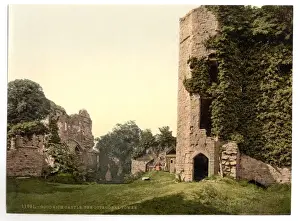 Goodrich Prints: Castle, the octagonal tower, Goodrich, England