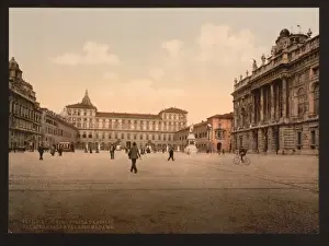 Madama Prints: Castle Place with Royal and Madama Palaces, Turin, Italy