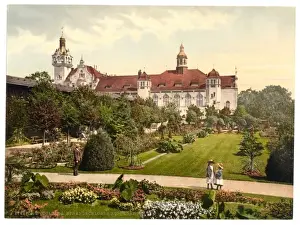 Pommeraina Prints: Castle and rose garden, Colberg, Pommeraina, Germany (i. e. K