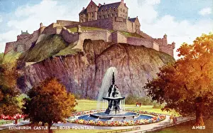 Fountain Prints: The Castle & Ross Fountain, Edinburgh, Midlothian