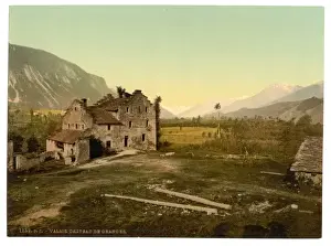 Valais Prints: Castle ruins, Granges, Valais, Switzerland