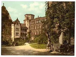 Heidelberg Prints: The Castle Yard, Heidelberg, Baden, Germany
