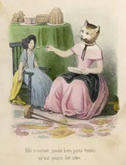 Pretends Prints: Cat Feeds Human Doll