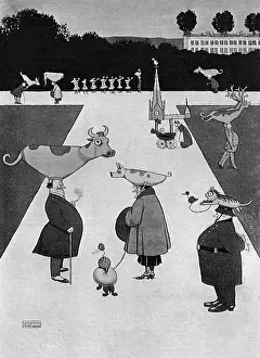 Silly Prints: Cat-Moo-Flage by William Heath Robinson