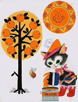 Cat painting the world orange