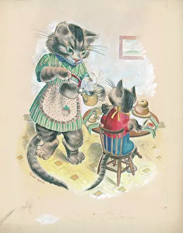 Teatime Collection: Cat teatime