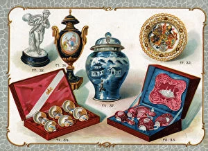 Abdul Collection: Catalogue illustration, Sevres ornaments, tea set, etc