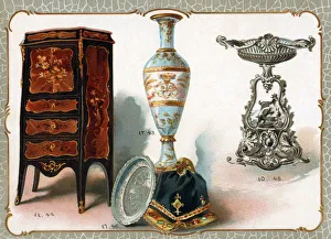 Abdul Collection: Catalogue illustration, vase, writing desk, ornament, plate