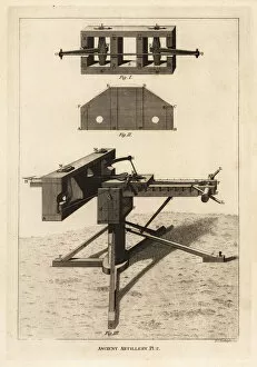 The catapulta. Ancient machine for projecting darts