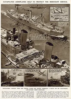 Catapult Prints: Catapulted aeroplanes by G. H. Davis
