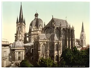 Aachen Prints: The cathedral, Aachen, the Rhine, Germany
