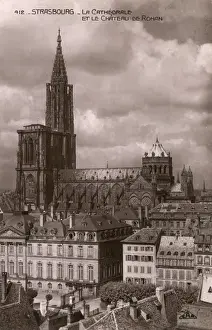 Rohan Prints: The Cathedral and Chateau de Rohan - Strasbourg, France