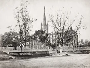 Bourne Prints: Cathedral church Calcutta, Kolkata, India, Samuel Bourne