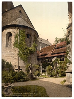 Cathedral, churchyard and 1, 000 year old rose tree, Hildeshe Cathedral, churchyard and 1, 000 year old rose tree, Hildeshe