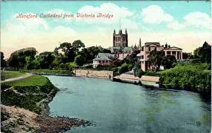 Herefordshire Prints: The Cathedral, Hereford, Herefordshire
