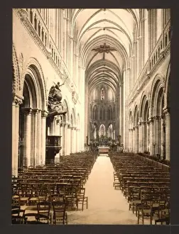 Bayeux Prints: The cathedral, interior, Bayeux, France