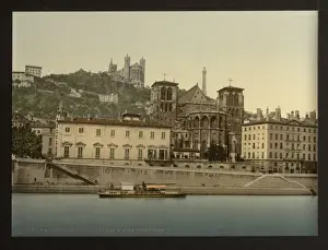 Fourviere Prints: Cathedral and Notre Dame de Fourviere, Lyons, France