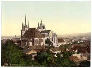 Thuringia Prints: Cathedral and picture of Mary, Erfurt, Thuringia, Germany