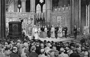 Matania Gallery: Cathedral service, recovery of King George V